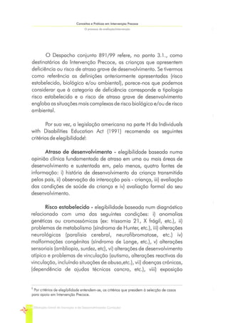 Conceitos e Práticas em Intervenção Precoce