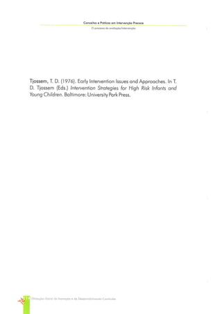 Conceitos e Práticas em Intervenção Precoce