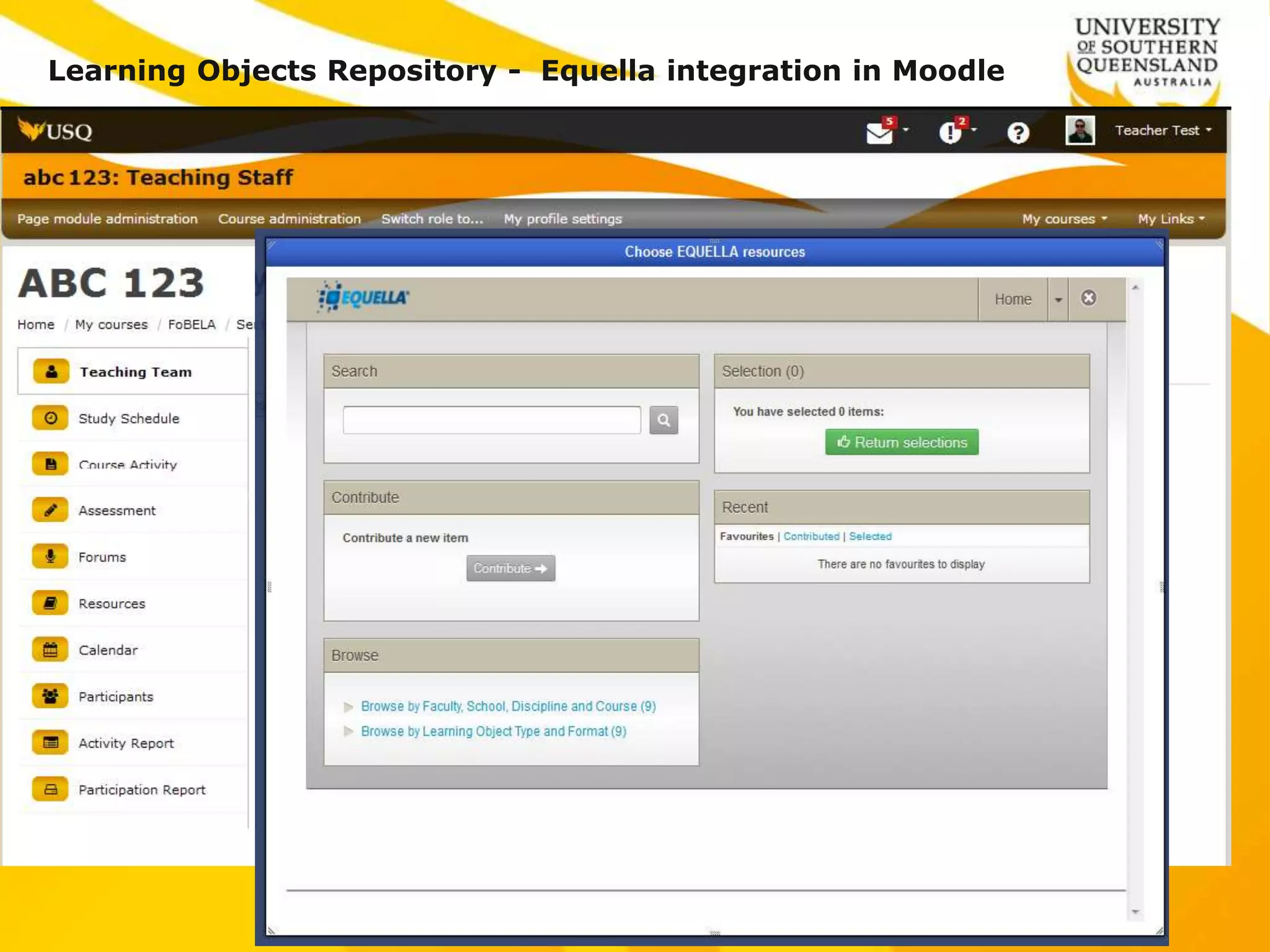 Learning Objects Repository - Equella integration in Moodle
 