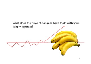 What does the price of bananas have to do with your
supply contract?




                                                  1
 