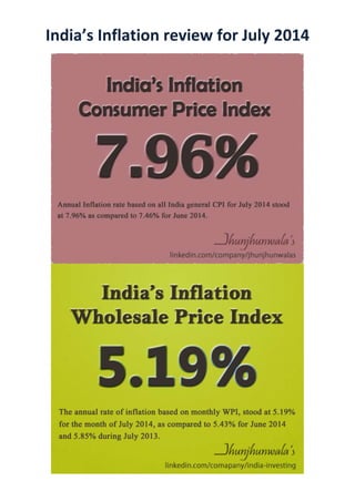 India’s Inflation review for July 2014
 