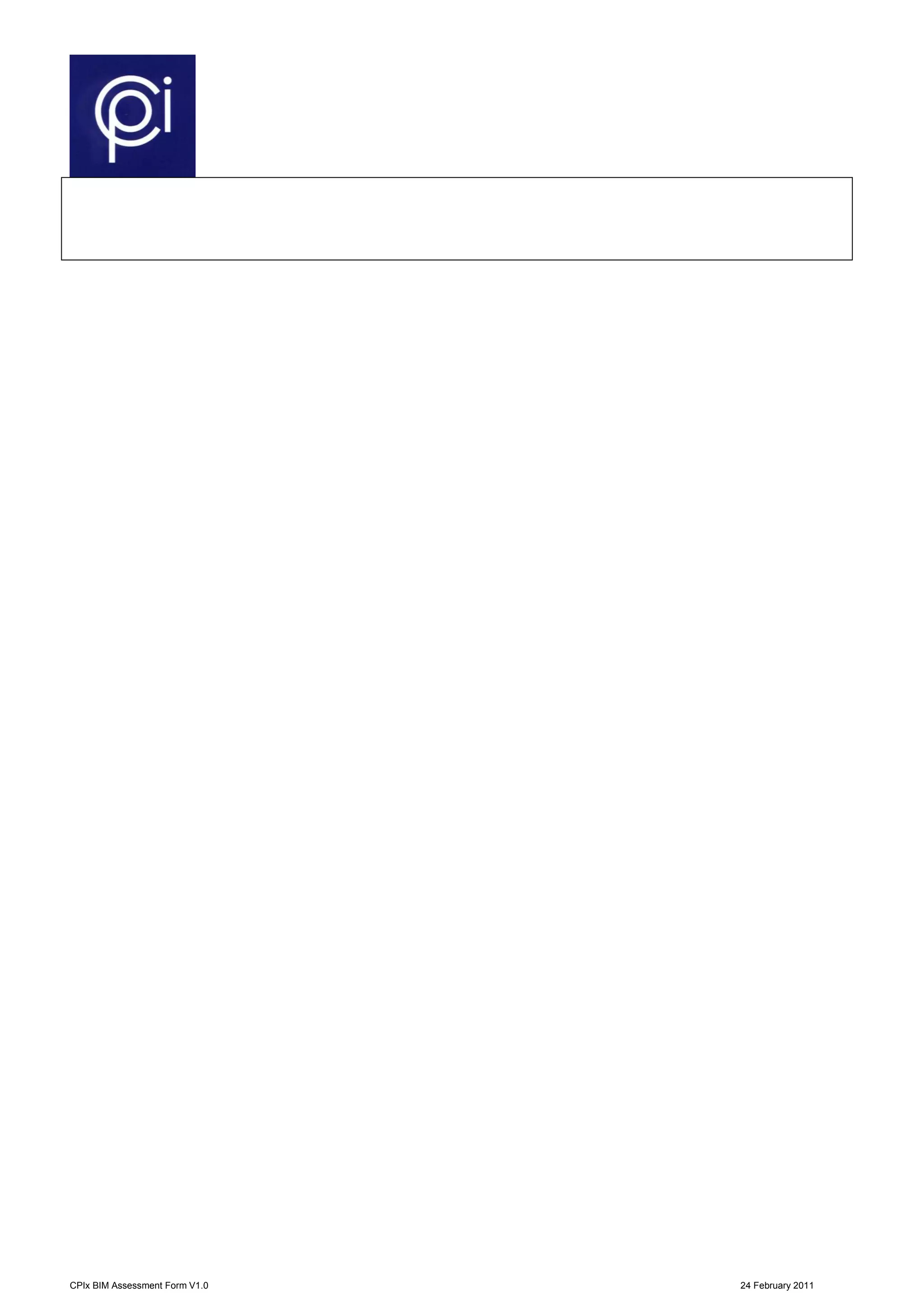 Cpix -bim_assessment_form_ver_1.0 | PDF