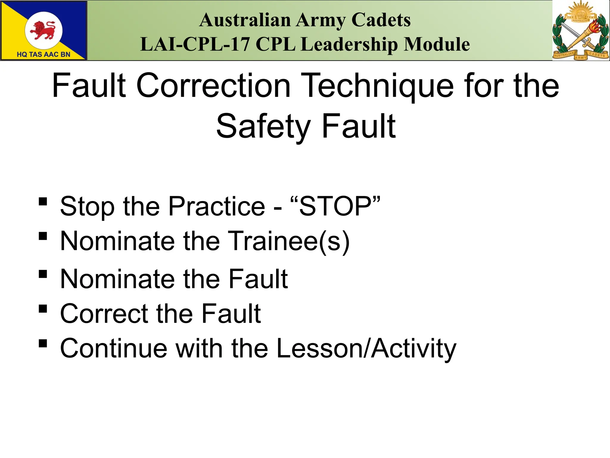 CPLMIL12 - Presentation 001 - Fault correction.pptx