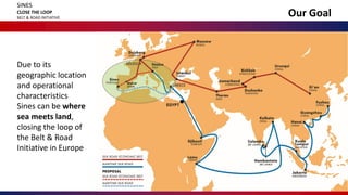 Our Goal
SINES
CLOSE THE LOOP
BELT & ROAD INITIATIVE
Due to its
geographic location
and operational
characteristics
Sines can be where
sea meets land,
closing the loop of
the Belt & Road
Initiative in Europe
Madrid
SPAIN
 