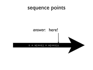 sequence points
i = v[++i] + v[++i];
answer: here!
 
