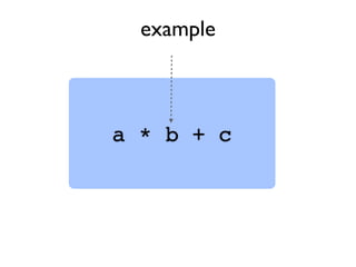 a * b + c
example
 