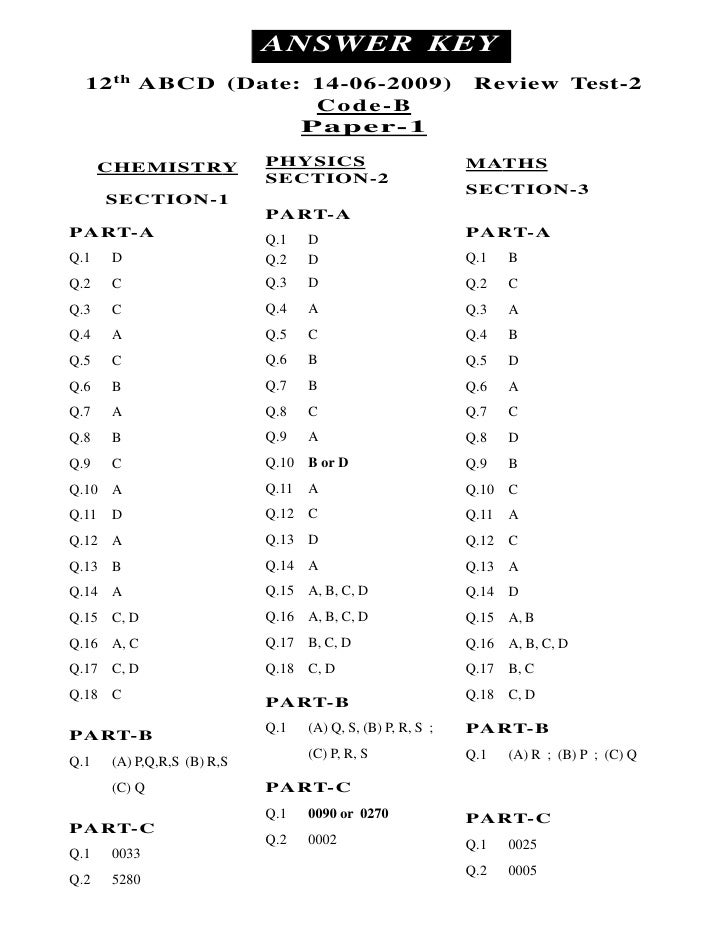Cpm 14 06 2009 Paper 1 12th (Abcd) Code B