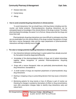 Clinical pharmacy management | PDF