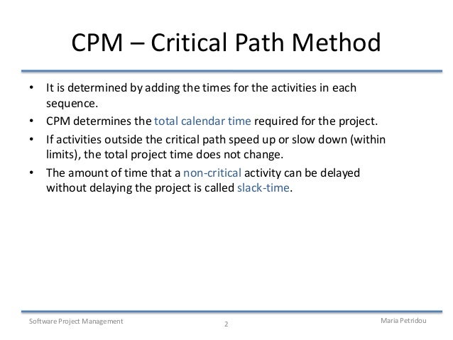 cpm critical path method critical path software