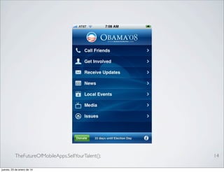 TheFutureOfMobileApps.SellYourTalent();
jueves, 23 de enero de 14

14

 