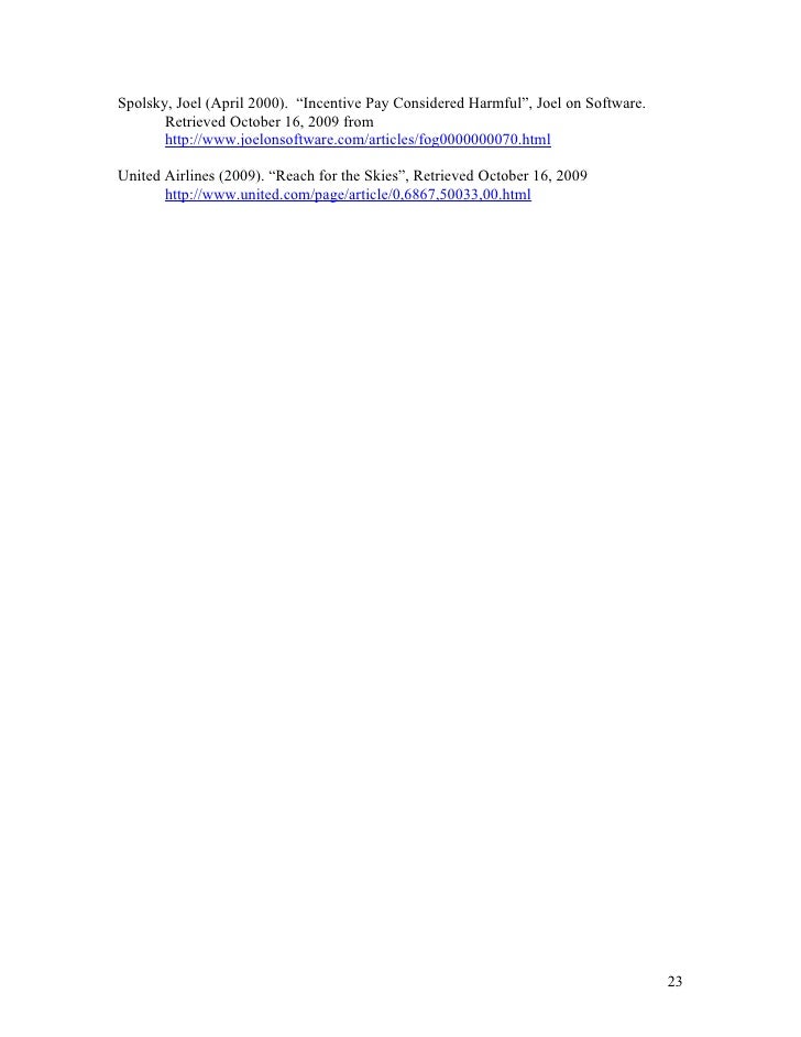 Pay for performance thesis