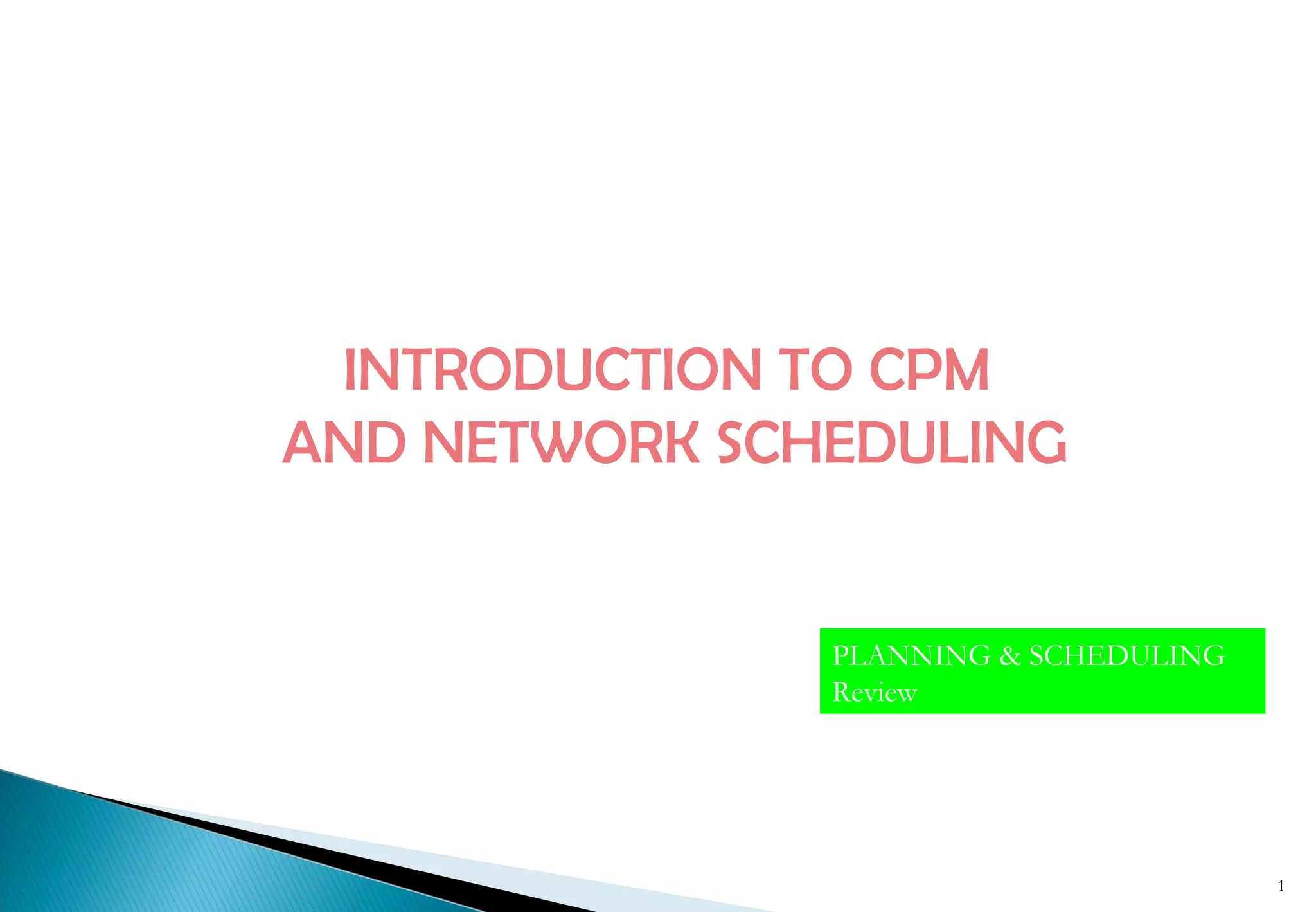 Cpm Network Diagrams Ppt