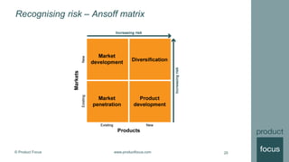 © Product Focus www.productfocus.com
Recognising risk – Ansoff matrix
25
 