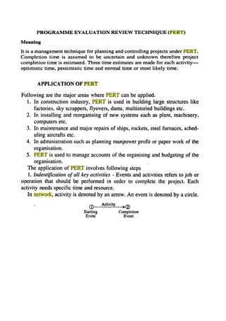 PROJECT MANAGEMENT - CPM & PERT | PDF