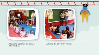 Alicia and Celia told the story of
The Toy Box.
Listening the stoy of My Family.
 