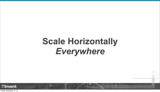 Scale Horizontally
Everywhere

Friday, November 15, 13

 