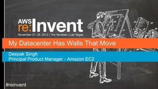 My Datacenter Has Walls That Move
 Deepak Singh
 Principal Product Manager - Amazon EC2




#reinvent
 