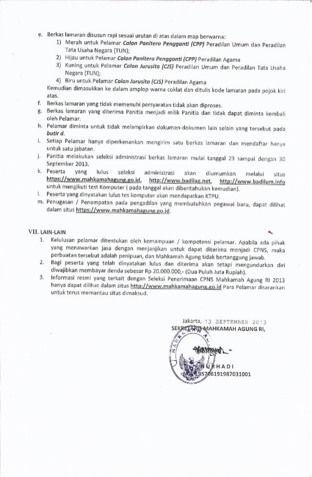 Cpns Mahkamah Agung 2013