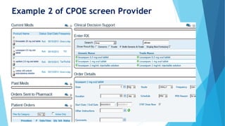 Example 2 of CPOE screen Provider