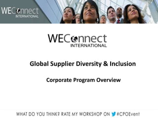 Global Supplier Diversity & Inclusion
Corporate Program Overview
 