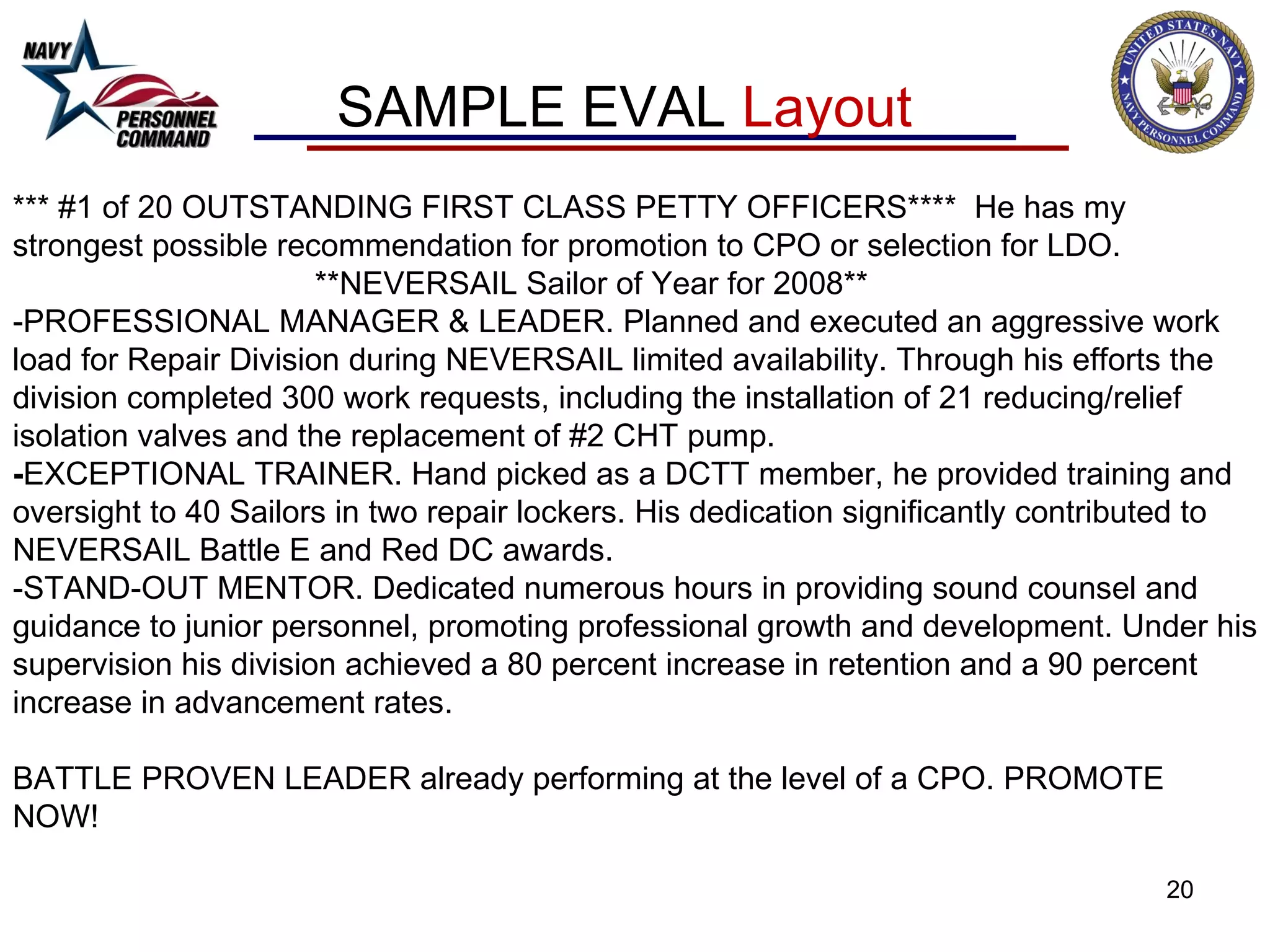 Cpo fitrep observations | PPT