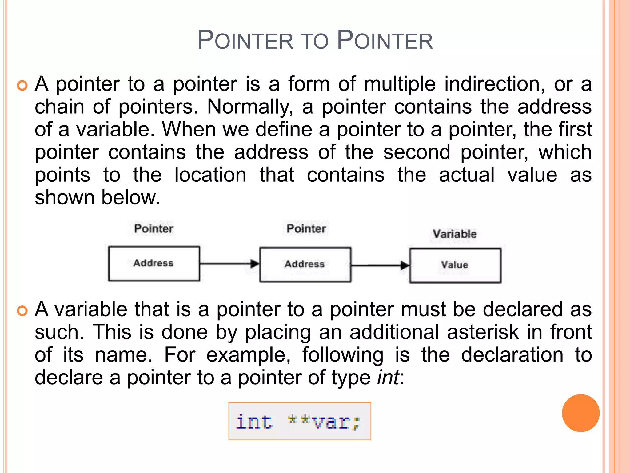 C pointer | PPTX | Programming Languages | Computing