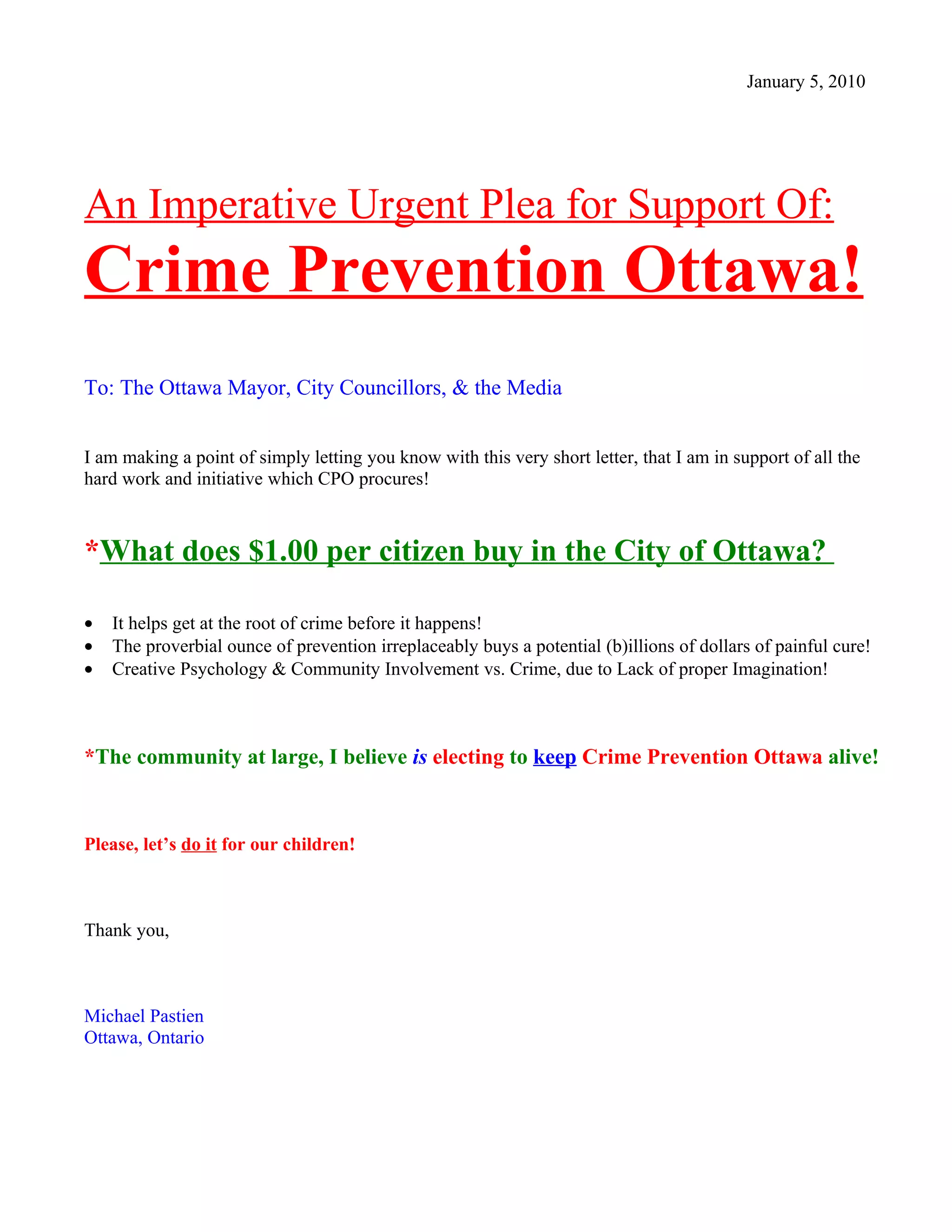 Preventable Letters Crime Prevention Ottawa Letter Jan 2 ’10 | DOC