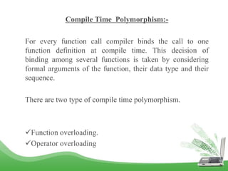 C++ concept of Polymorphism | PPT