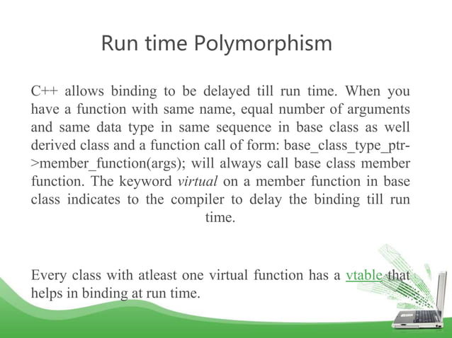 C++ concept of Polymorphism | PPT