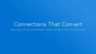 Connections That Convert 
MOVING YOUR SHOPPERS FROM SEARCH TO SHOWROOM 
 