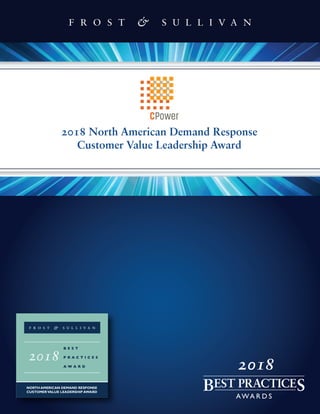 2018 North American Demand Response
Customer Value Leadership Award
2018
 