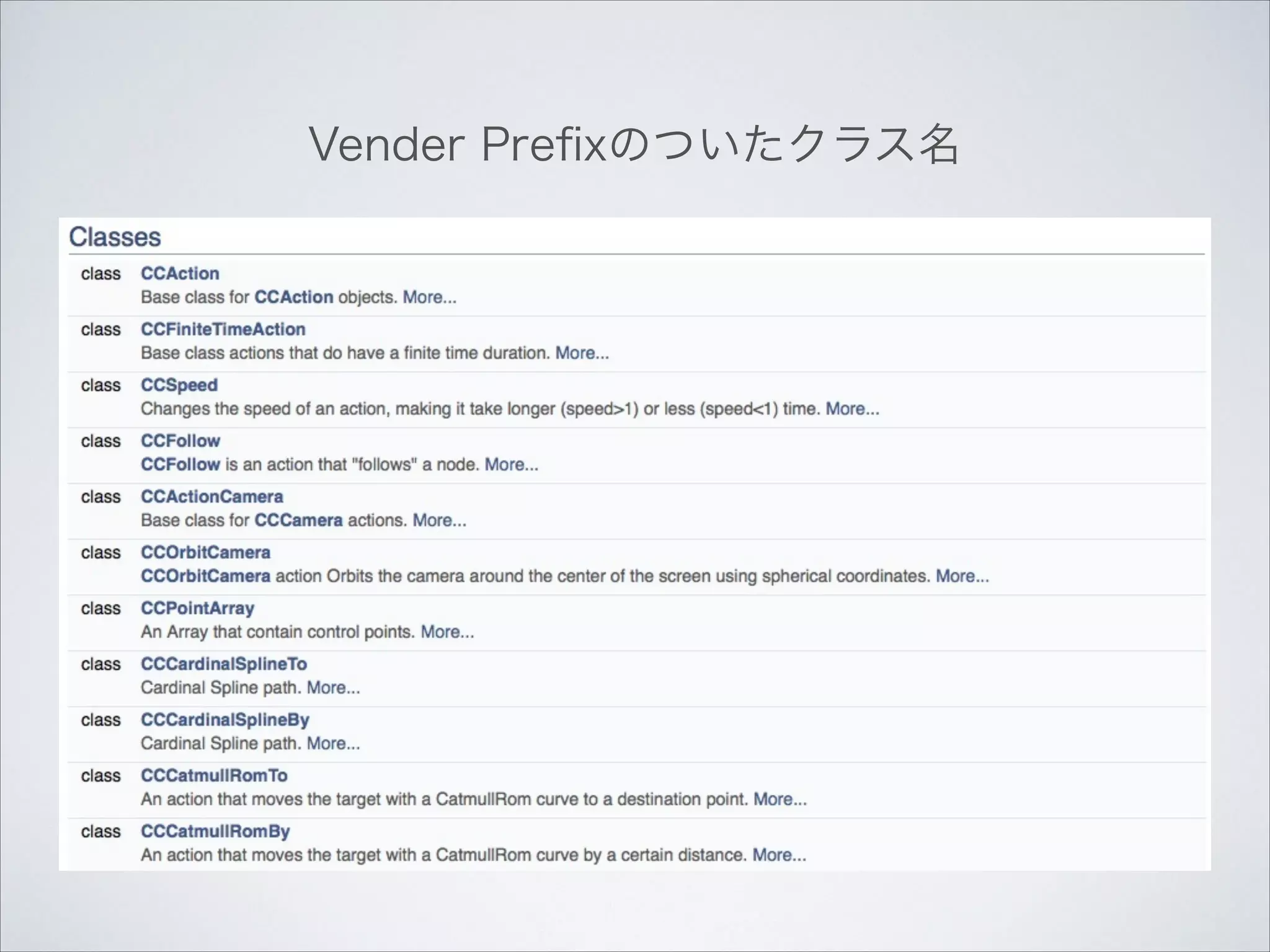 Vender Preﬁxのついたクラス名

 