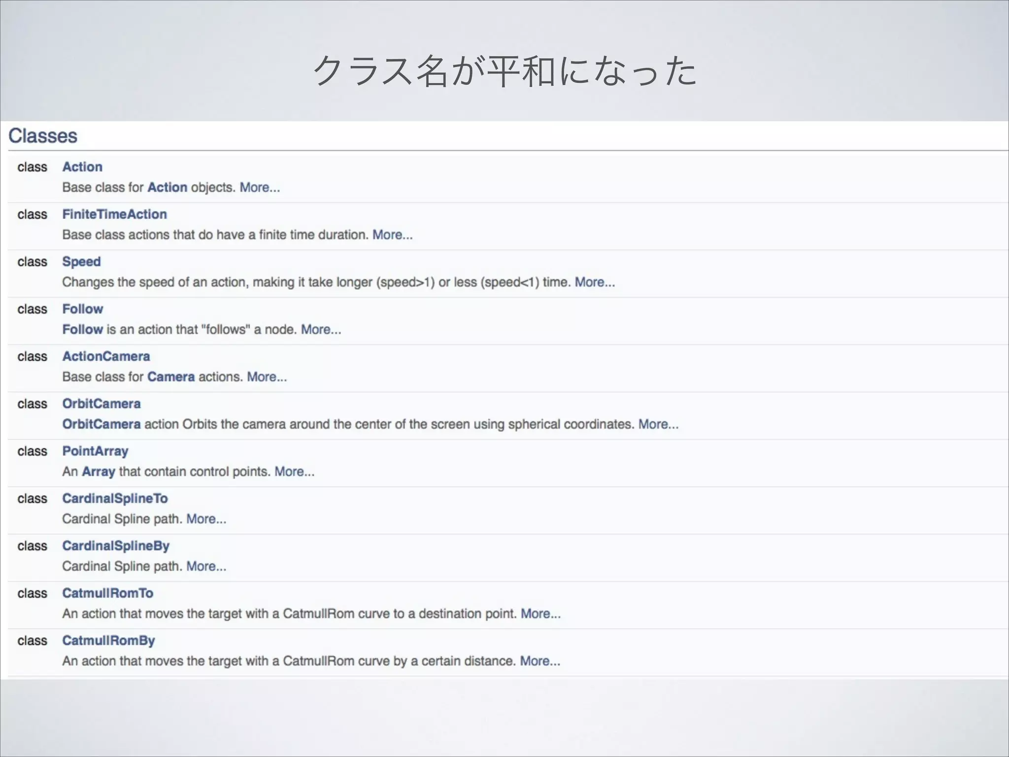 クラス名が平和になった

 