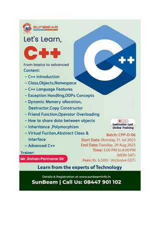 best C++ training institute in Pune | PDF