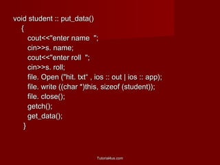 File handling in C++ | PPT | Operating Systems | Computer Software and ...