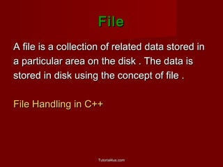 File handling in C++ | PPT | Operating Systems | Computer Software and ...