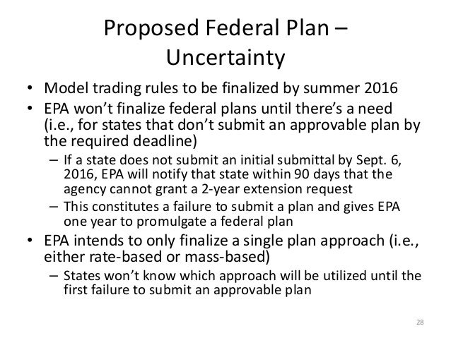 28 Proposed Federal Plan 28 Proposed Federal Plan