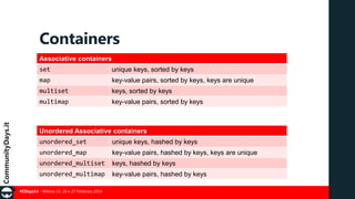 CDays14 - CPP05 - Standard Library: STL e boost, la BCL di C++ | PPSX