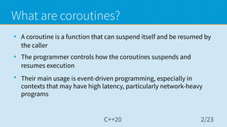 Introduction to C++20 Coroutines by Alex P | PDF