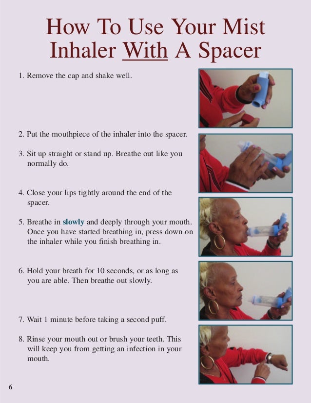 living with copd flyers for how to use inhaler without a spacer