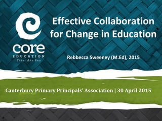 Effective Collaboration
for Change in Education
Rebbecca Sweeney (M.Ed), 2015
 