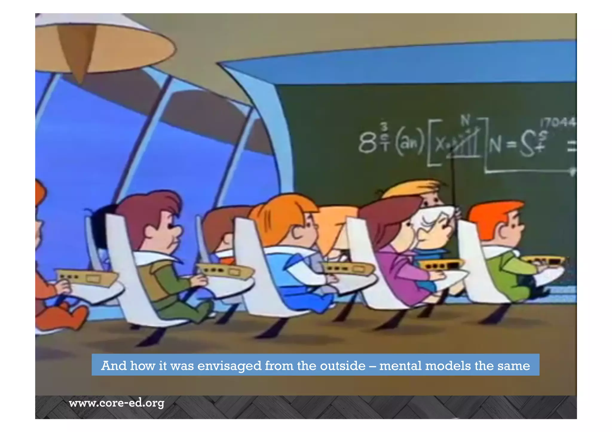 And how it was envisaged from the outside – mental models the same
 