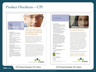 CPI Product Onesheet 2011 (front)                                       CPI Product Onesheet 2011 (back)

                                © 2012, CPP, Inc. All rights reserved                                      12
 