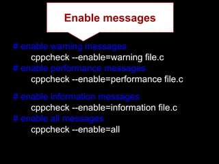 CppCheck - Static code analysis tool | PPTX