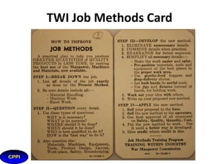 TWI Job Instruction Card

 
