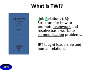 TWI Job Methods Card

 