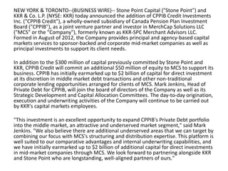 CPPIB Credit Investments Inc. Joins KKR and Stone Point Capital as a ...