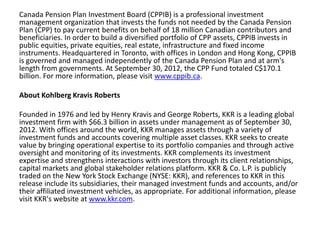 CPPIB Credit Investments Inc. Joins KKR and Stone Point Capital as a ...