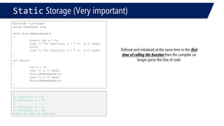 Variables are stored in a stack  