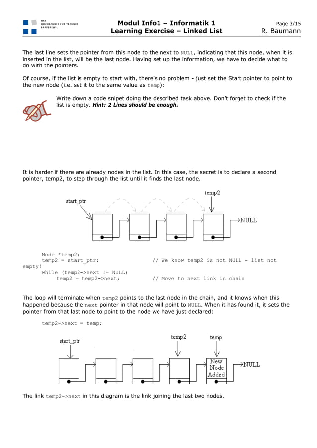 Cpp lernaufgabe linked_list | PDF